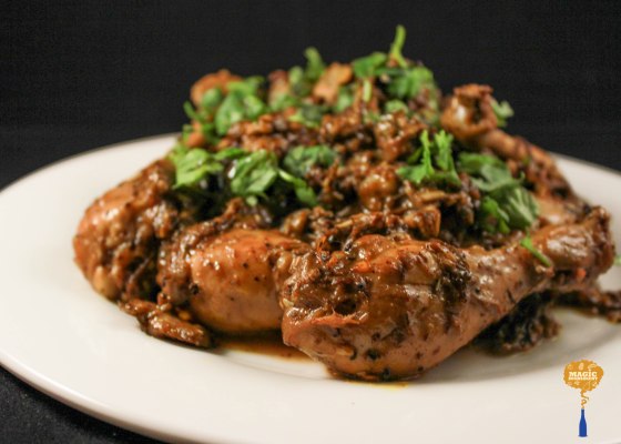 photo of chicken with banana blossom