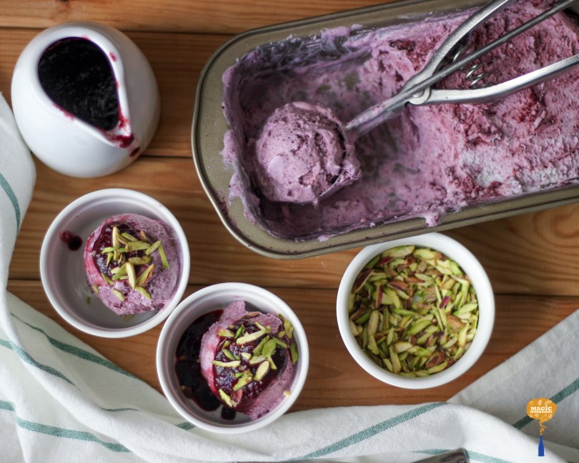 Photo of Whipped Cream Blueberry Ice Cream