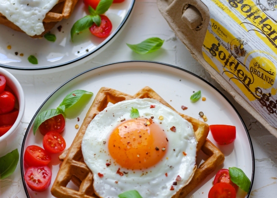 Waffle with Eggs