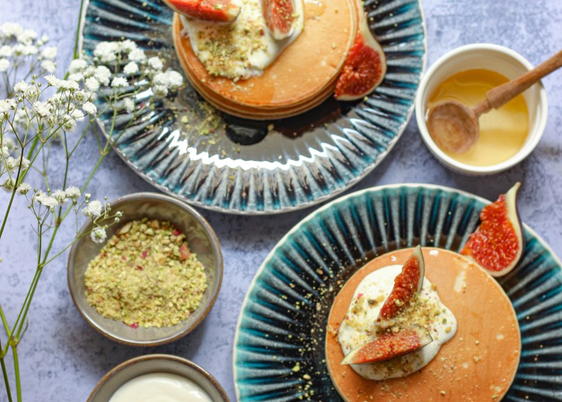 photo of Rose water pancakes with figs