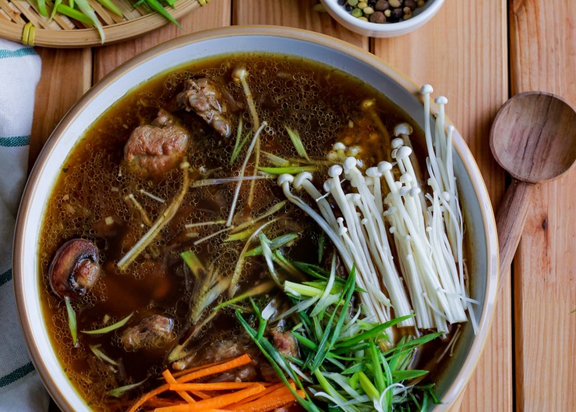 photo of Asian style soup with lamb ribs