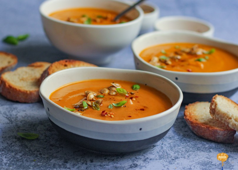 Photo of butternut squash basil coconut soup
