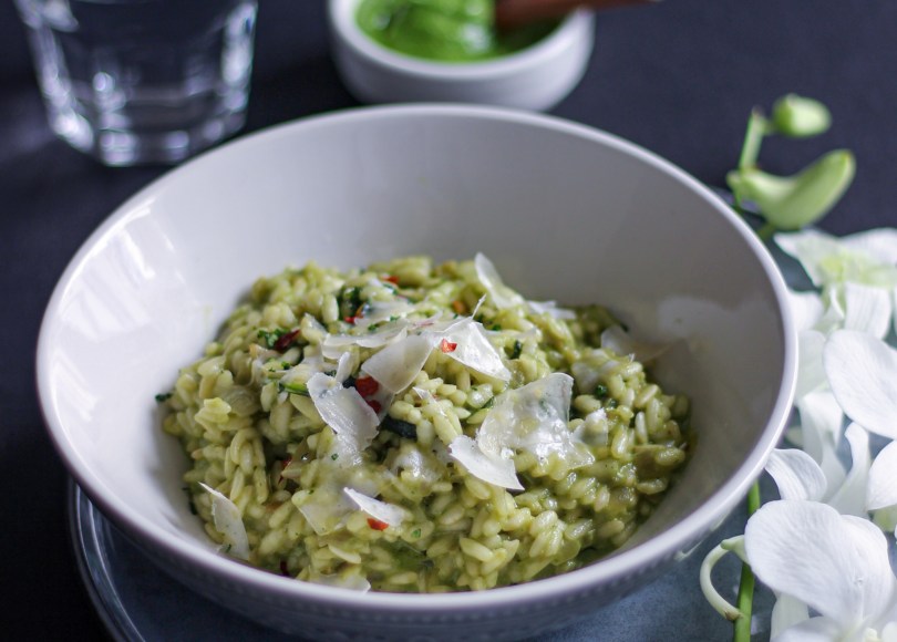 photo of Creamy Spinach Risotto with pesto