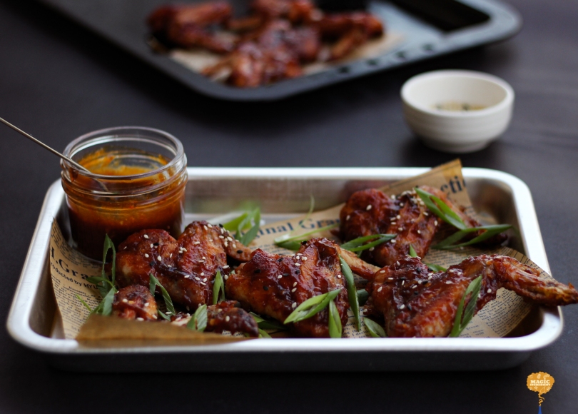 photo of Spicy mango chicken wings
