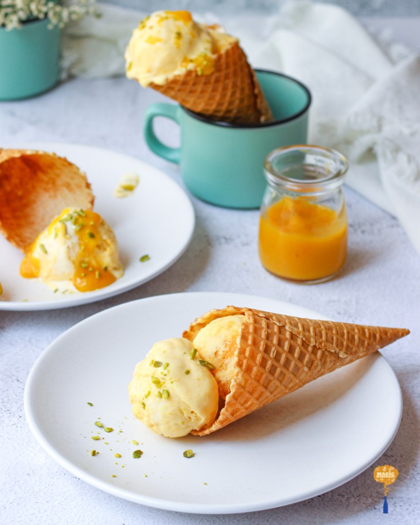 Recipe of no churn mango ice cream