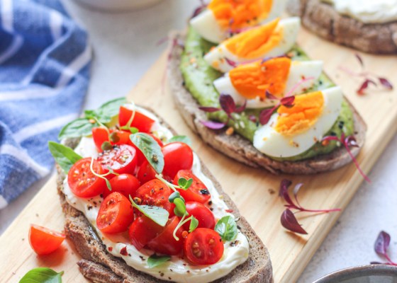 photo of Lebnah Green Humus Toast with microgreens
