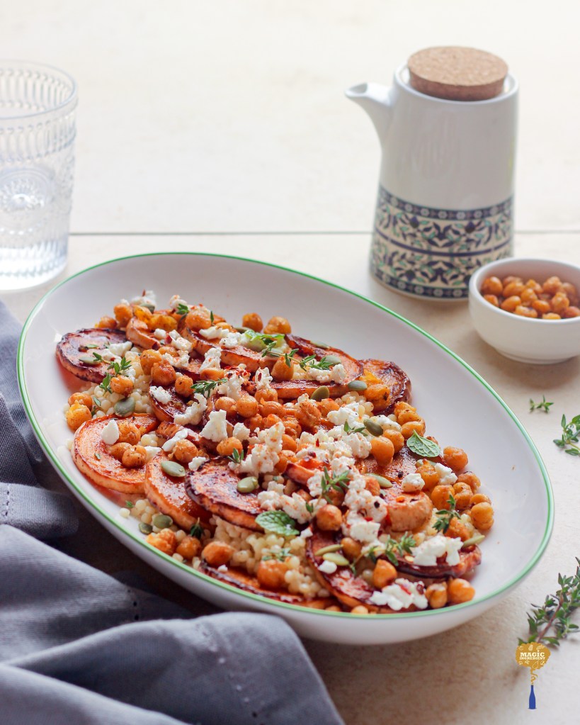 recipe of roasted butternutsquash with pearl couscous