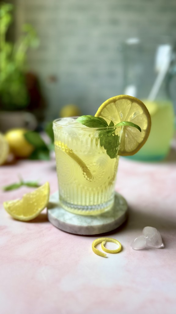 sparkling basil lemonade