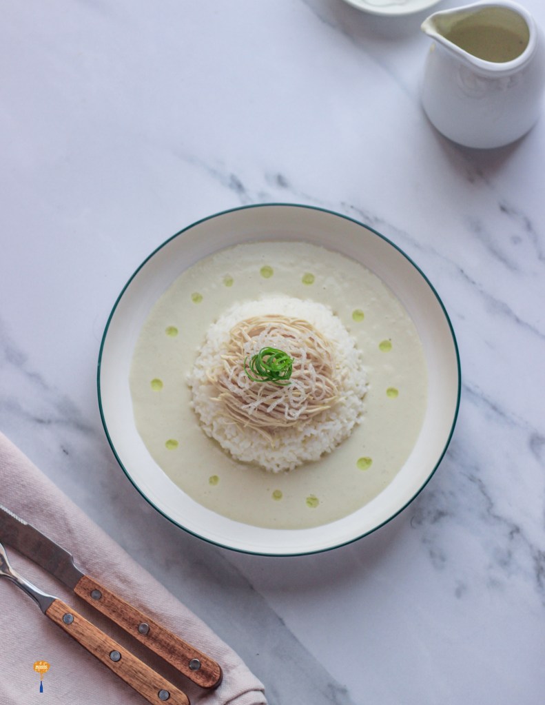 coconut poached chicken with chew coconut curry