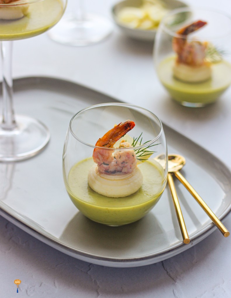 Savory Pannacota with shrimps