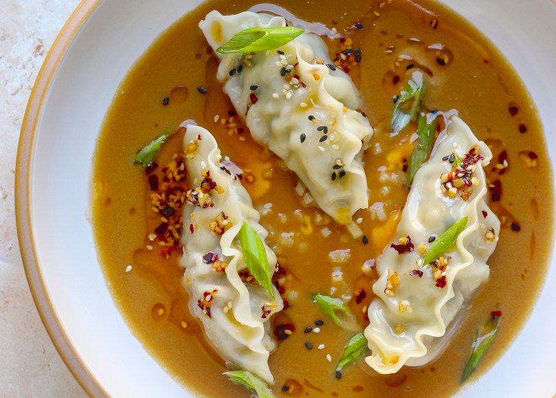 Dumplings in peanut butter sauce