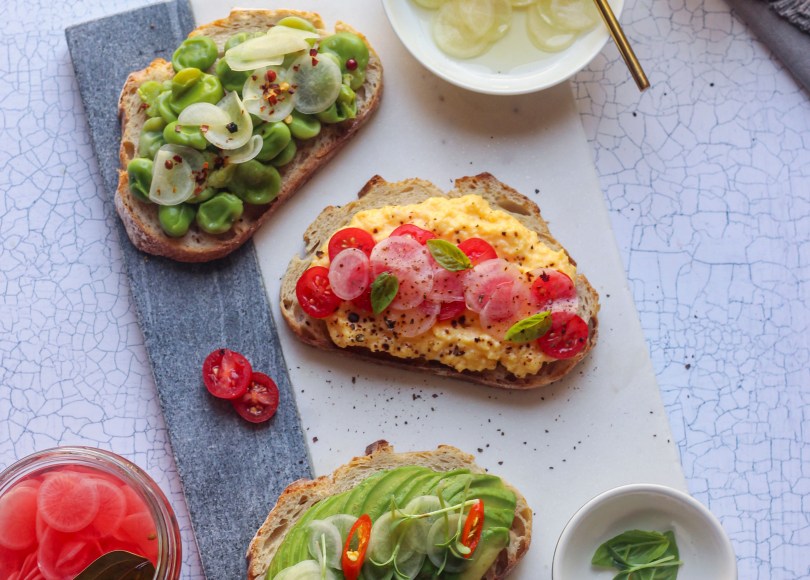 toast with pickled radish