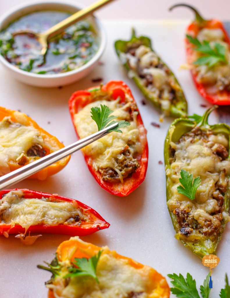 labneh and beef stuffed sweet peppers