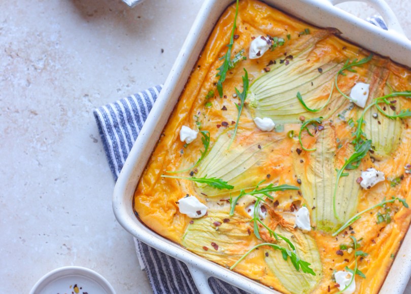 labneh stuffed squash frittata