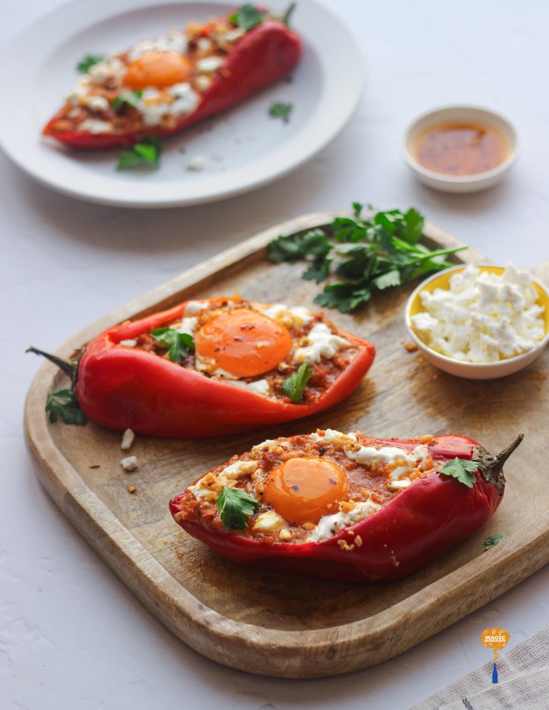 Stuffed peppers with beef and eggs