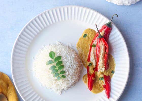 Paneer stuffed mirchi ka salan