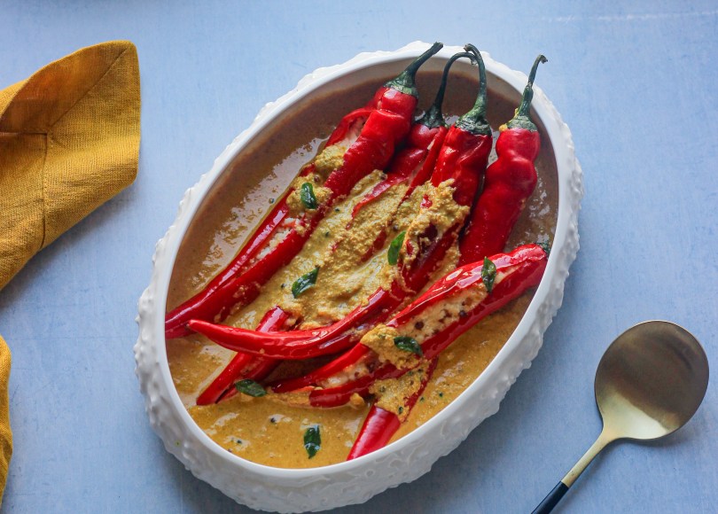 Paneer stuffed mirchi ka salan