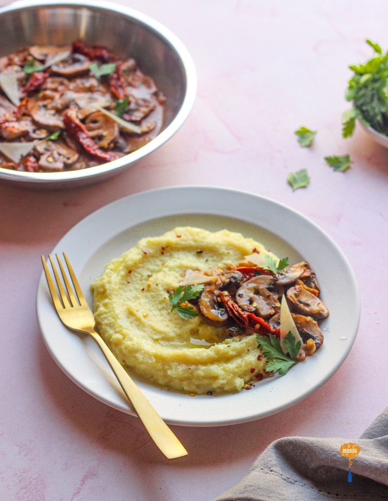 Marry-me-mushrooms with polenta