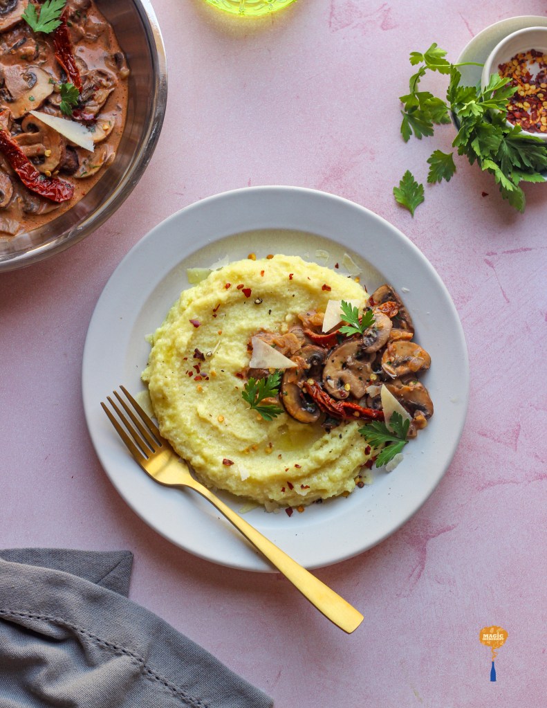 Marry-me-mushrooms with polenta