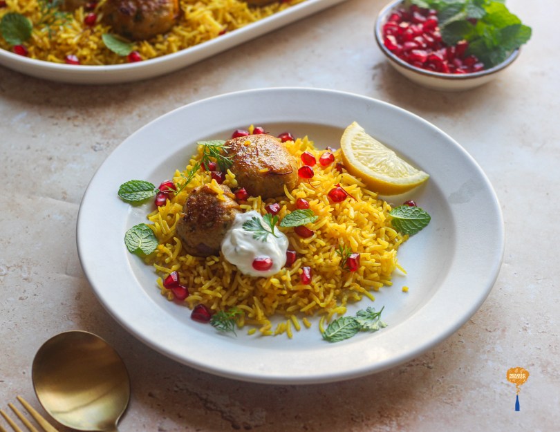 Moroccan meatball rice