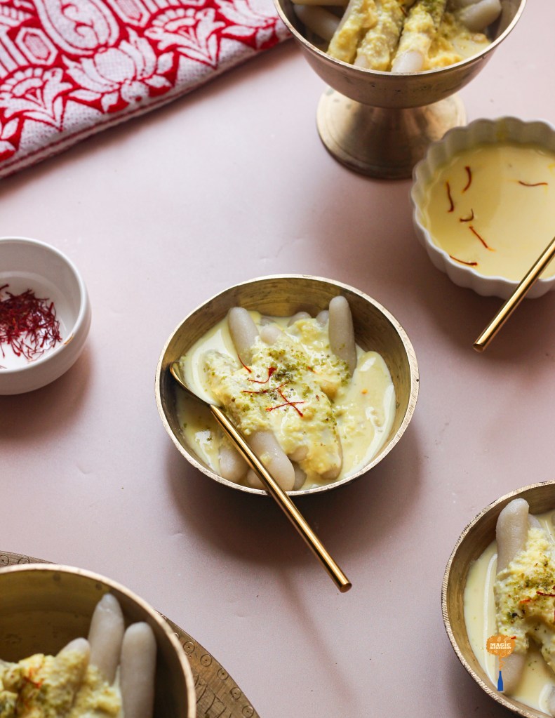 Anguli (finger) pitha with rabri