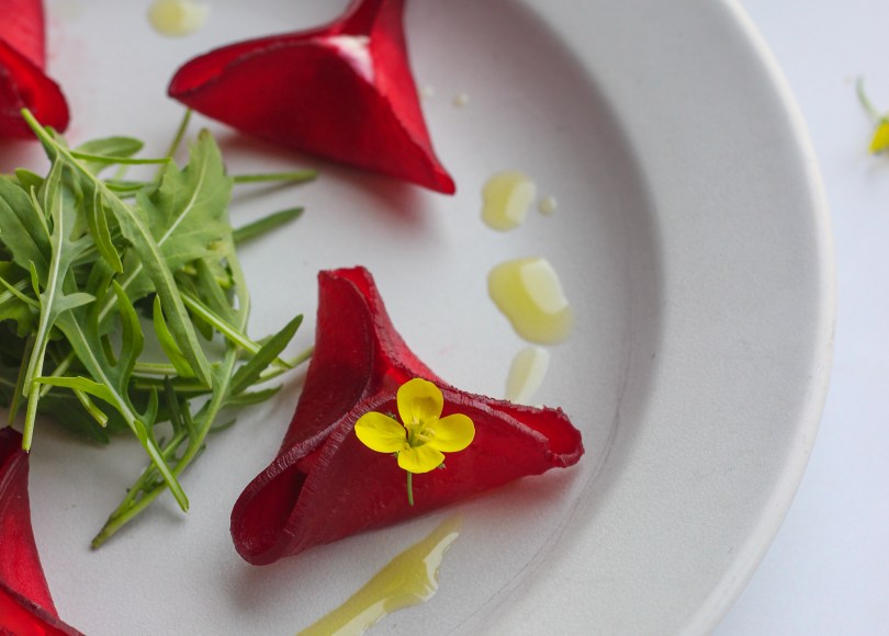 Roasted Beetroot carpaccio with labneh