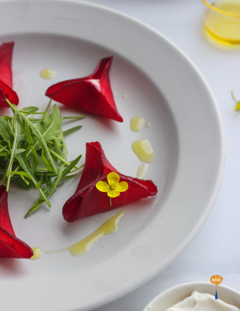 Roasted Beetroot carpaccio with labneh