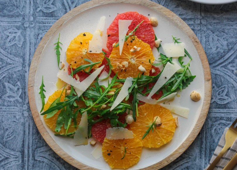 Ruby grapefruit salad and dressing