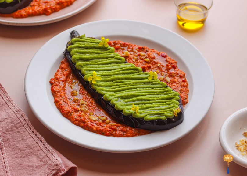 Eggplant steak with muhammra