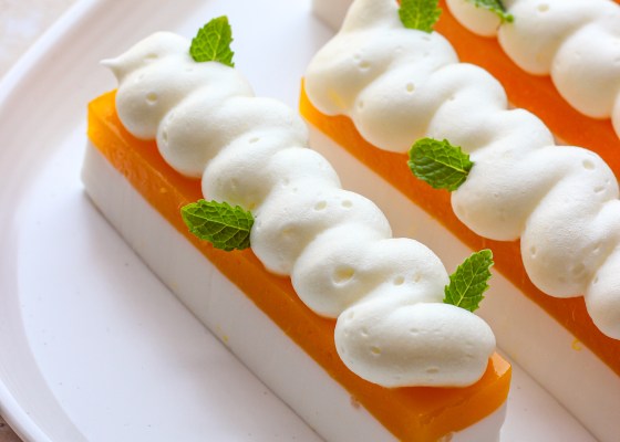 Mango coconut pannacotta slices