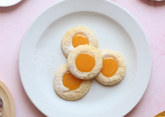 Thumbprint cookies with Ruby grapefruit curd