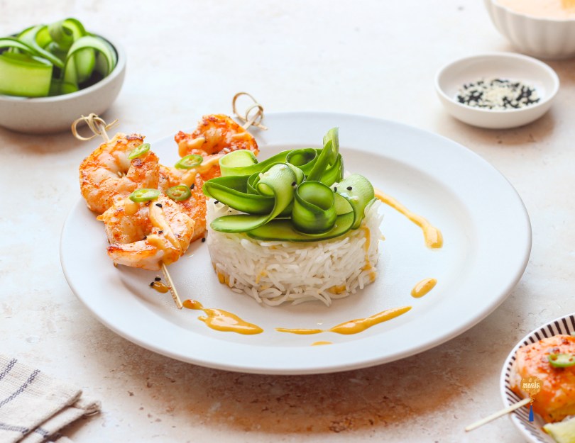 Shrimps with Mango chili lime sauce