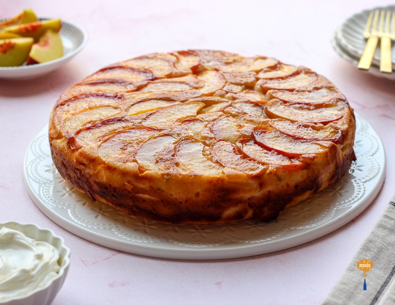 Peach lemon ricotta upside down cake