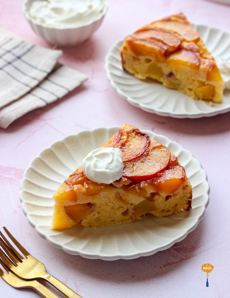 Peach lemon ricotta upside down cake