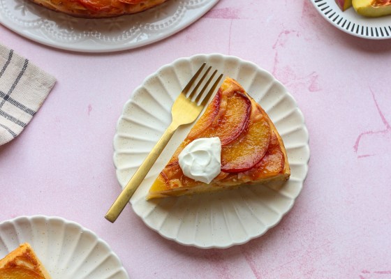 Peach lemon ricotta upside down cake