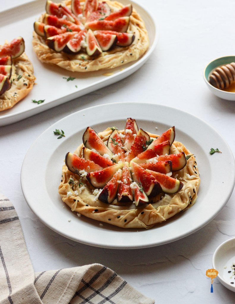 Fig ricotta filo tartlets