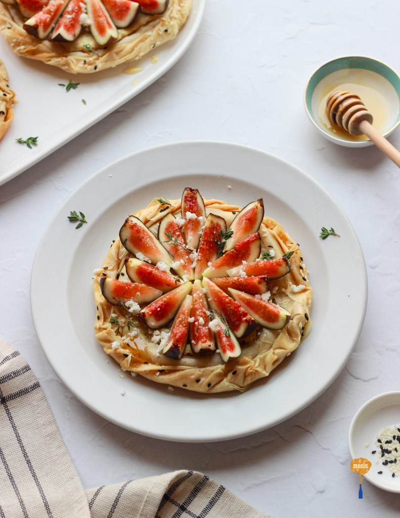 Fig ricotta filo tartlets