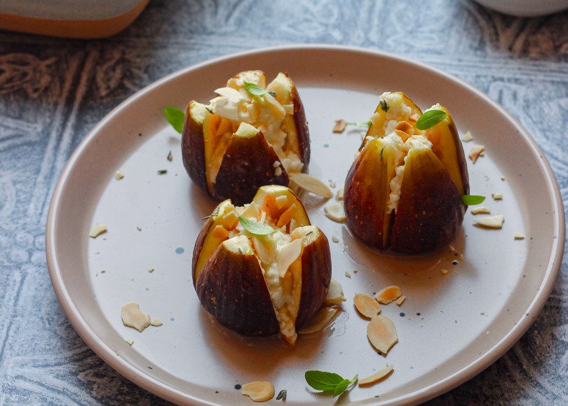 Ricotta-Stuffed Roasted Figs with Thyme and Honey