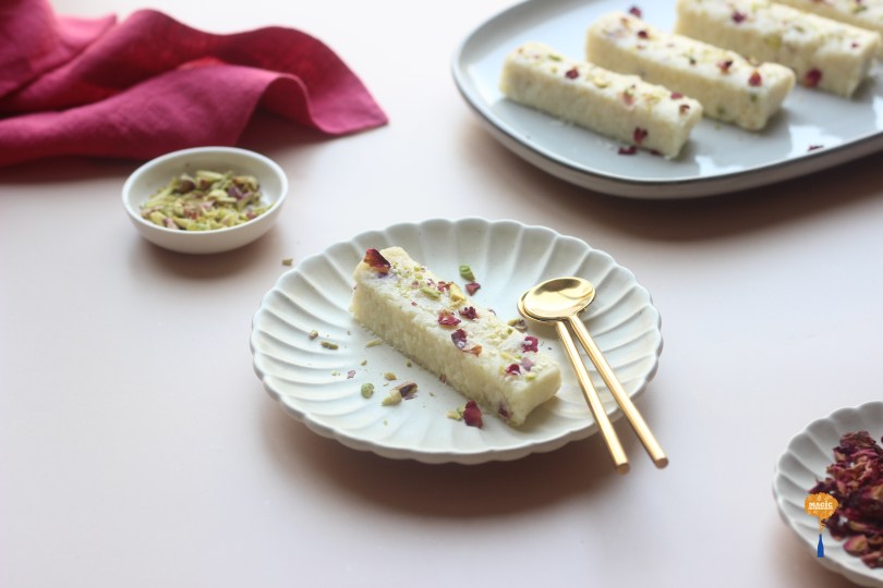 Coconut Cream & Pistachio Burfi