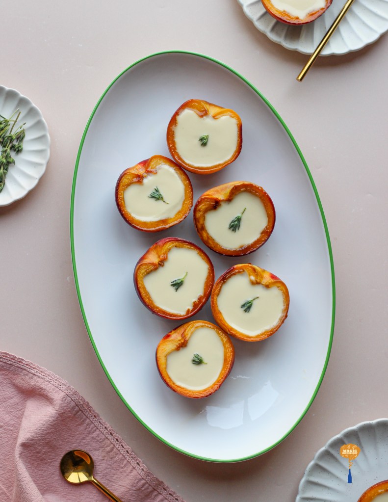 Thyme honey infused Peach posset