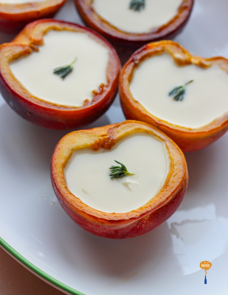 Thyme honey infused Peach posset