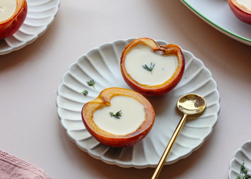Thyme honey-infused Peach posset