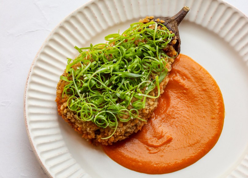 Roasted Eggplant Katsu with creamy Curry