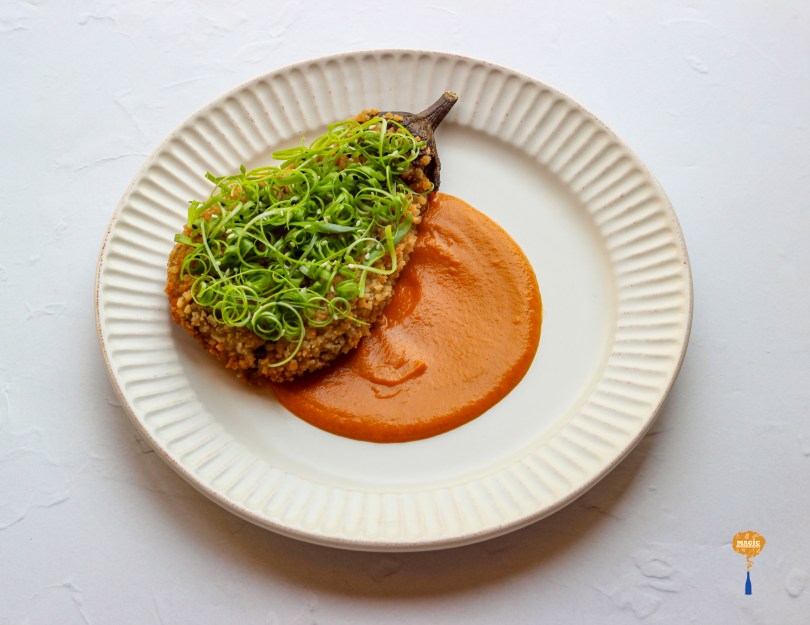 Roasted Eggplant Katsu with creamy Curry