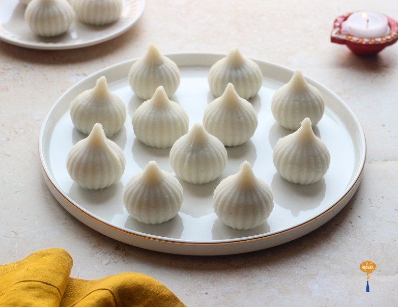 Steamed modak with sesame jaggery filling