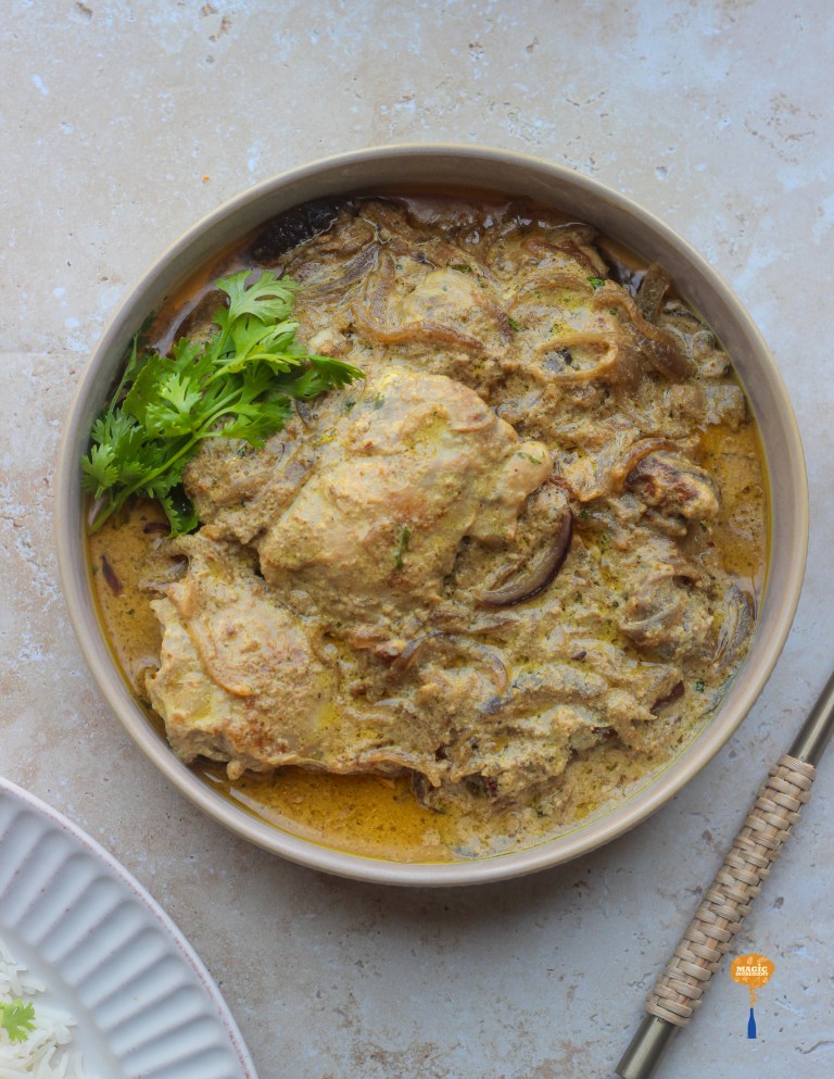 Authentic Ginger Rice Creamy Labneh Chicken Curry with Caramelized Chicken Thighs