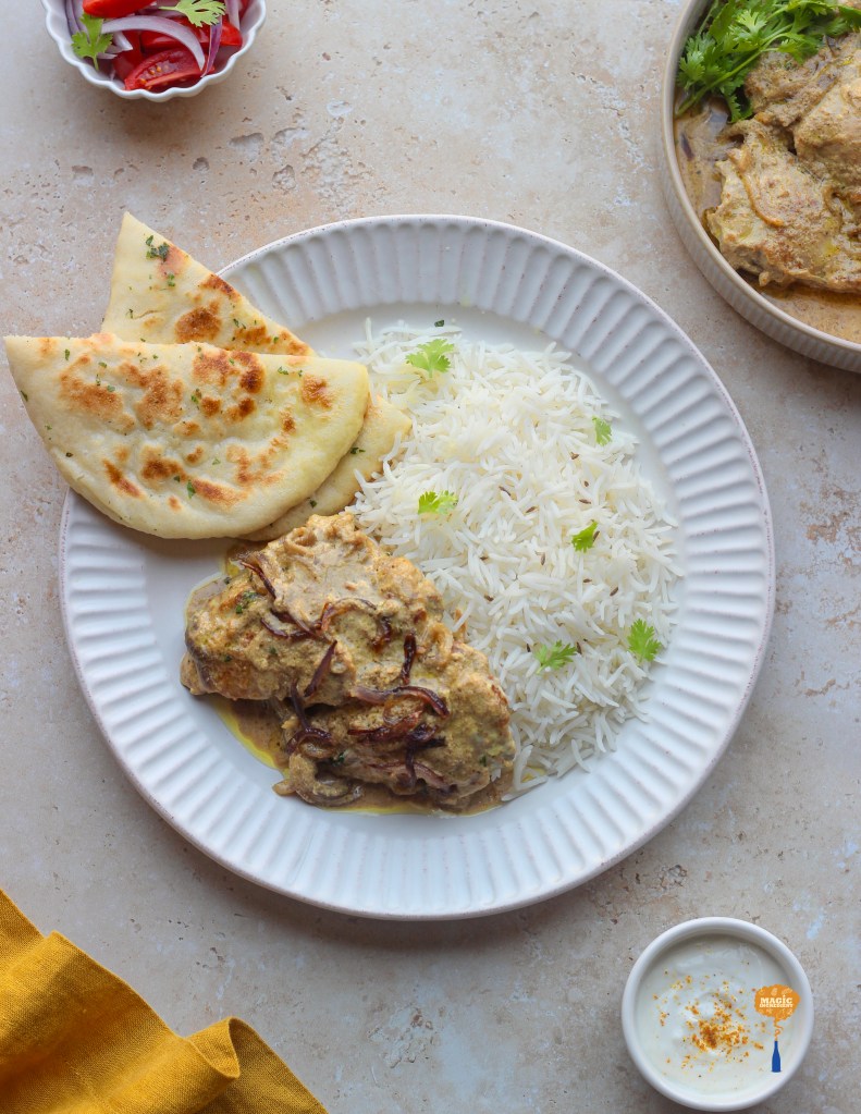 Creamy chicken curry with labneh