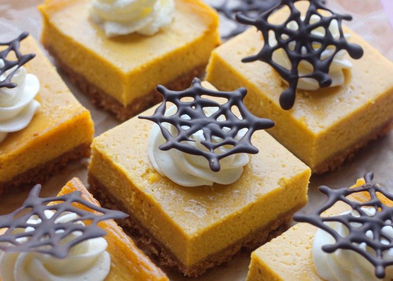 Pumpkin Cheesecake Squares with Homemade Pumpkin Purée
